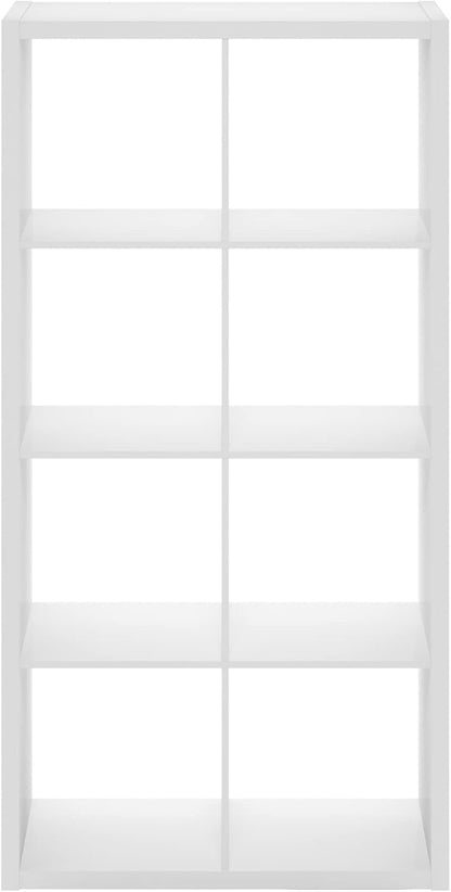 8 Cube Bookcase, Modern Cube Storage Shelf, Reversible Open Back Organizer for Home & Office