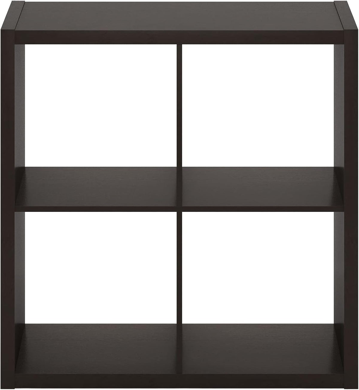4 Cube Bookcase, Modern Cube Storage Shelf, Thick Frame Open Back Bookshelf for Living Room & Bedroom