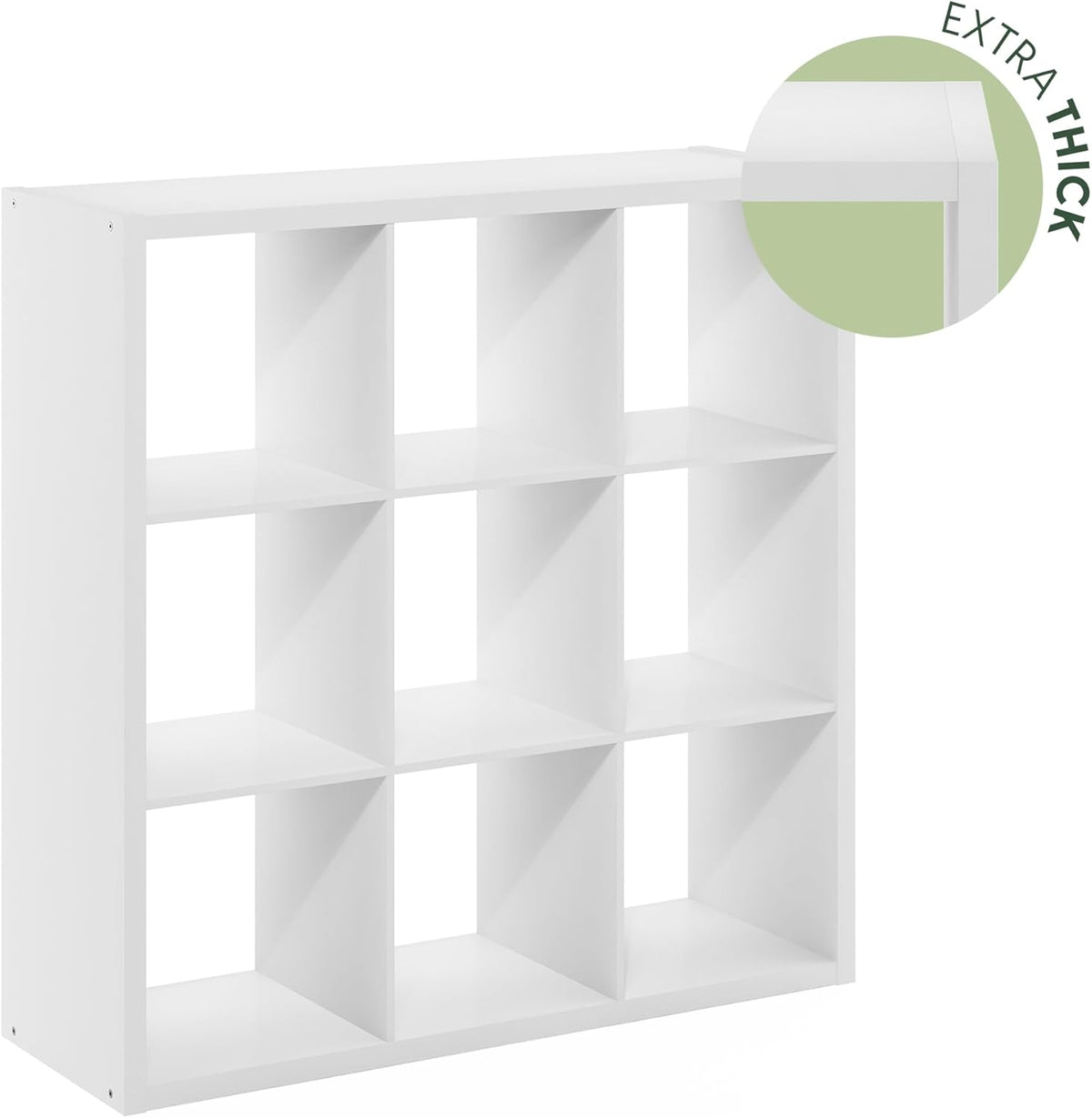 9 Cube Bookcase, Modern Cube Storage Shelf, Reversible Open Back Bookshelf for Living Room & Home Office