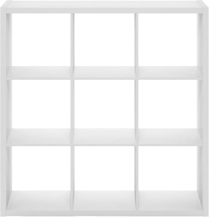 9 Cube Bookcase, Modern Cube Storage Shelf, Reversible Open Back Bookshelf for Living Room & Home Office